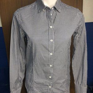 Rag & Bone Women’s Plaid Checkered Button Down Shirt - Navy/White